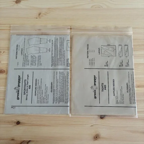 The Green Pepper: 406 Adult's Sport Tights + 405 Adult's Striped Tights Pattern - Picture 2 of 3